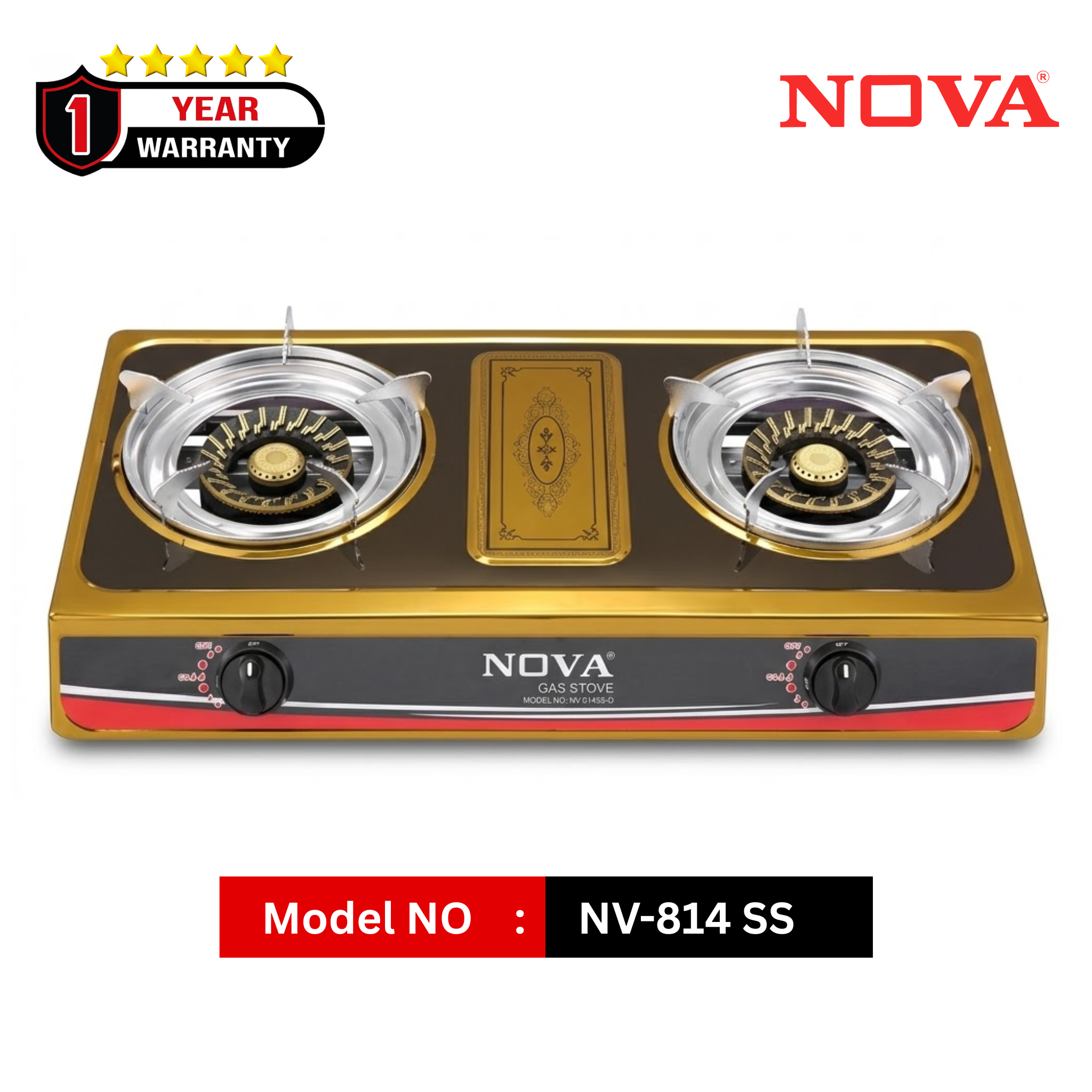 NOVA NV-814 SS-D Double Burner Gas Stove