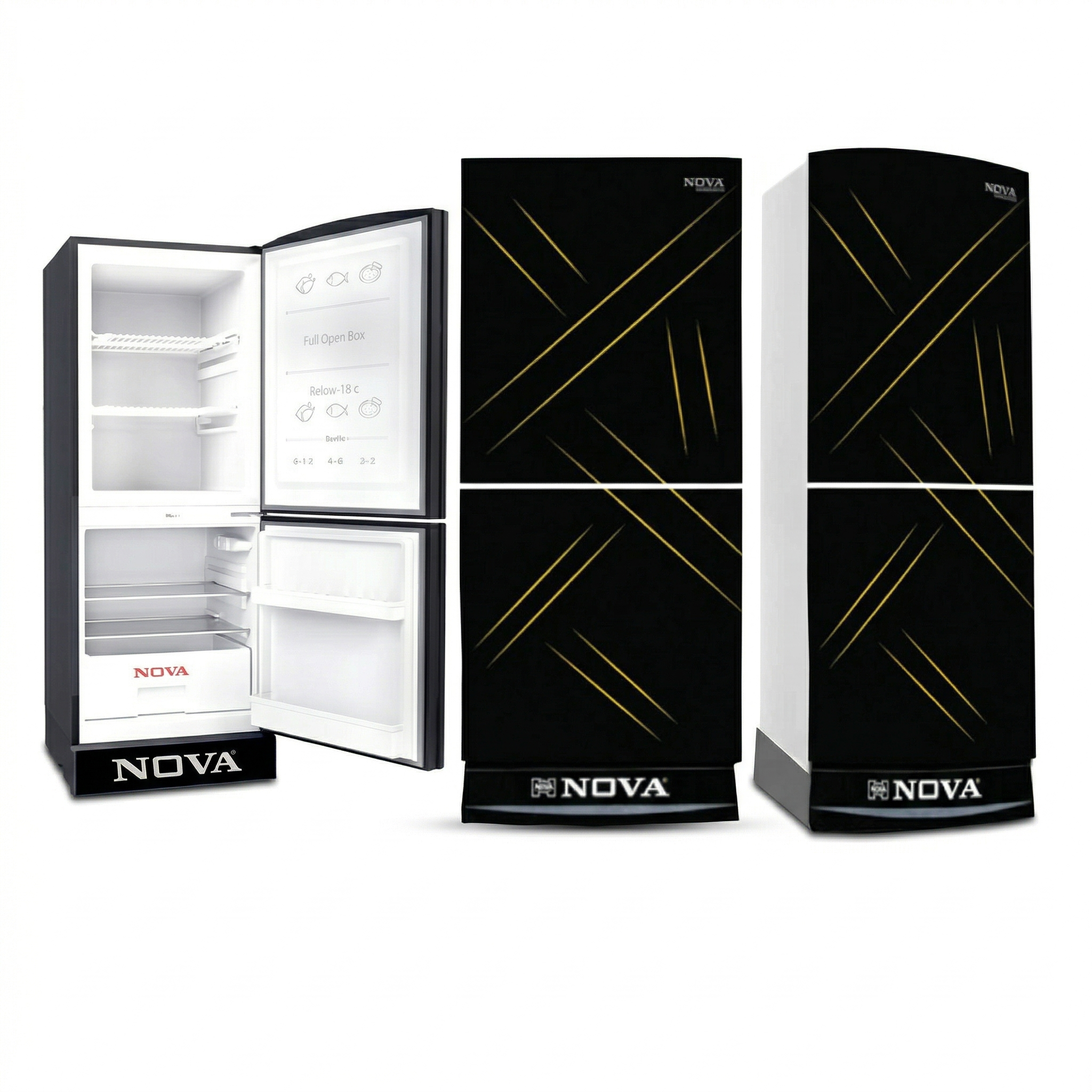 NOVA Glass Door Refrigerator 185L | NV-602 | Direct Cool | Energy Saving