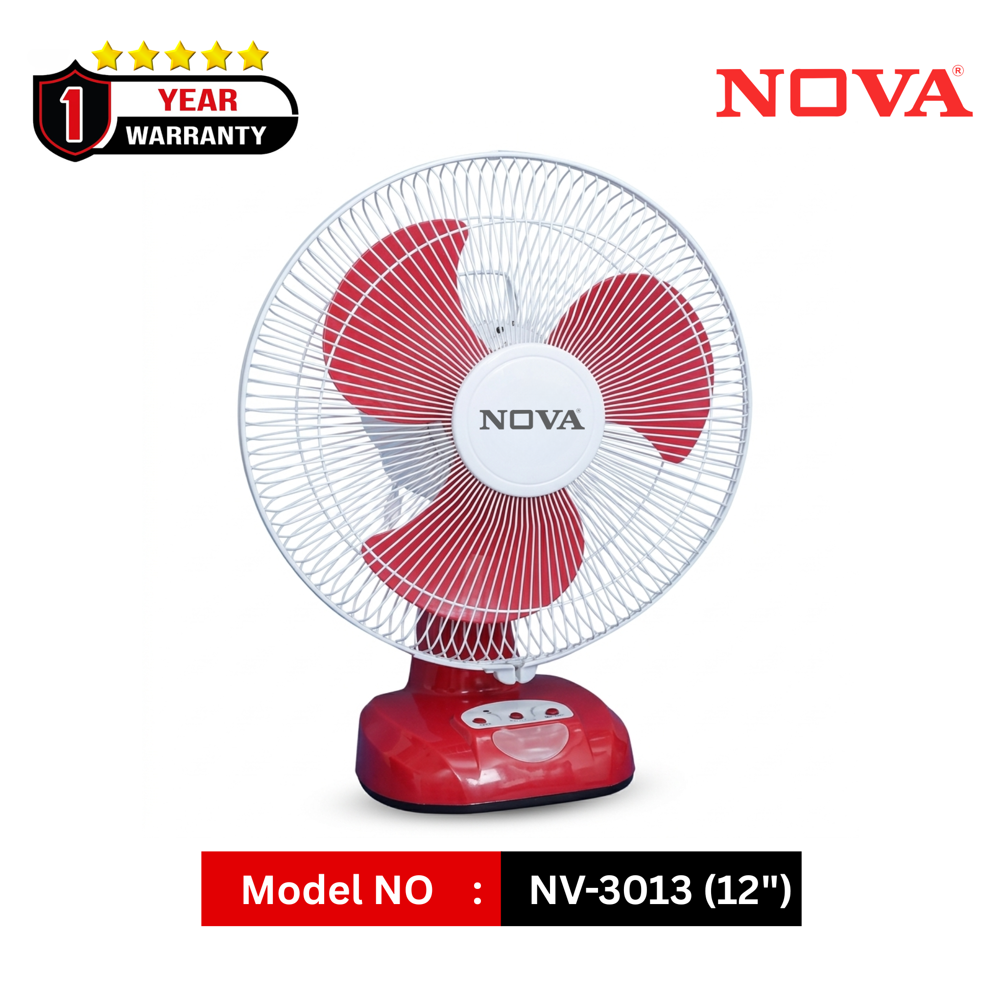 NOVA Rechargeable Table Fan 12"  NV-3013